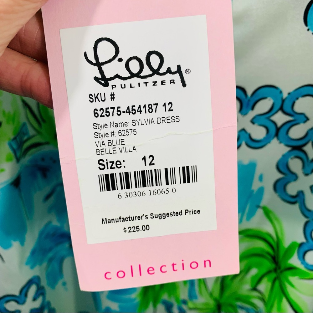 NWT Vintage Lilly Pulitzer Silk Sylvia Dress Belle Villa Via Blue - Picture 5 of 11